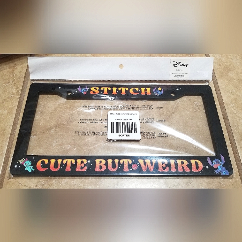 Disney Stitch CUTE BUT WEIRD License Plate Frame